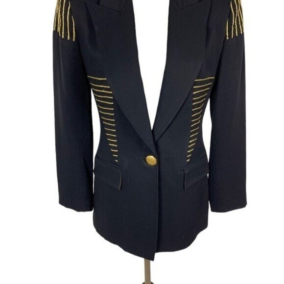 J Harris Navy Blazer XS Womens One Button Career Office Classic - Picture 3 of 8
